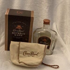 Crown Royal Bourbon Mash Empty Bottle Bag & Box ~ Recalled~ 750 ml